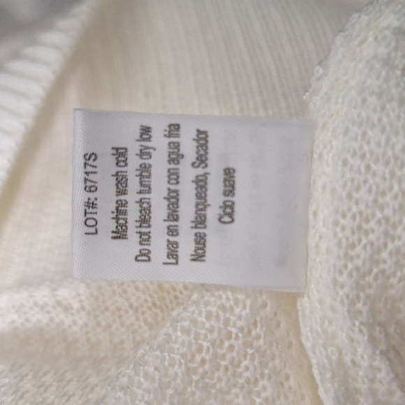 Poof Apparel NEW Cream Coquette Feminine Criss Cross Strappy Tunic Sweater Sz. M - Picture 10 of 12